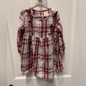 NWOT Jumping Beans 2T Girls Long Sleeve Pink/Maroon Dress